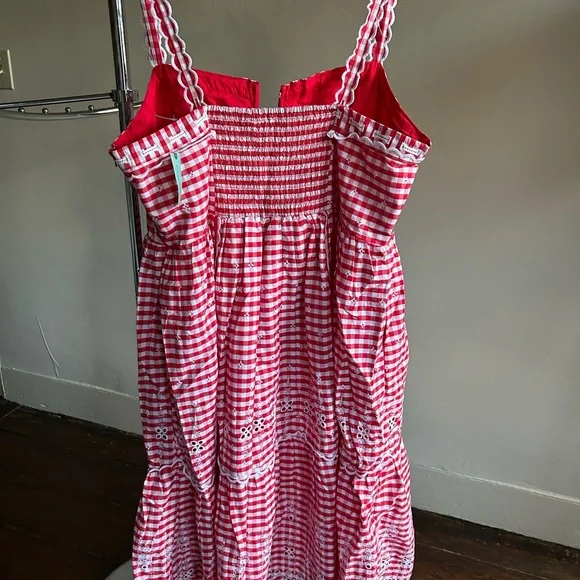 Anthropologie Sleeveless Sweetheart Gingham Midi Dress - Picture 7 of 11